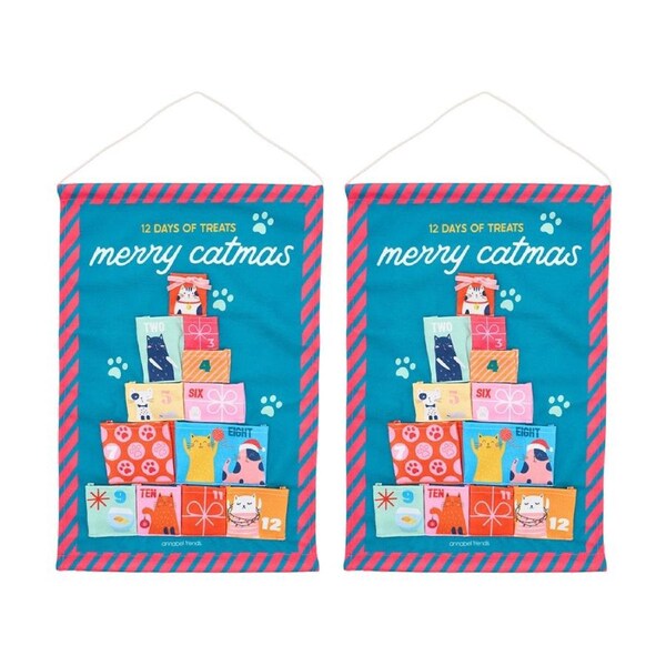 2PK Annabel Trends Reusable Cat Christmas Advent Calendar 39x58.5cm