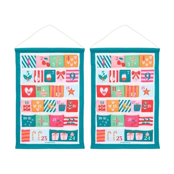 2PK Annabel Trends Reusable Fabric Christmas Advent Calendar 39x58.5cm
