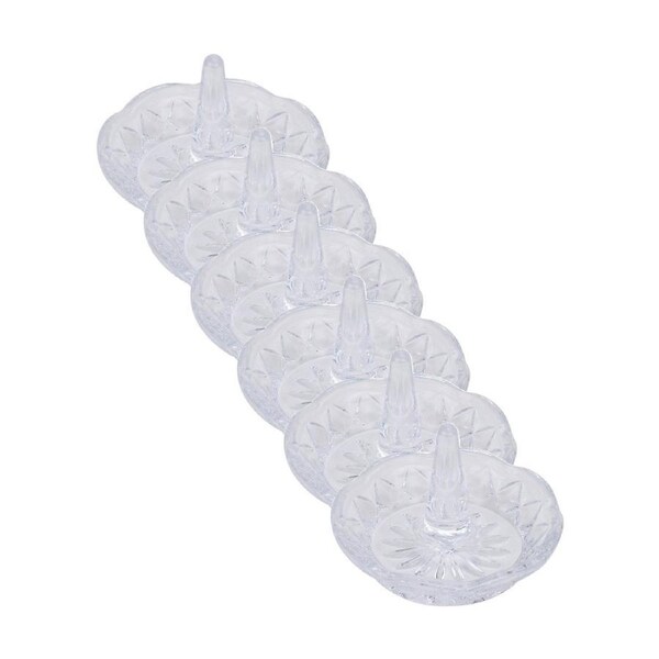 6PK Annabel Trends Glass Jewellery/Ring Luxe Round Holder Organiser Clear