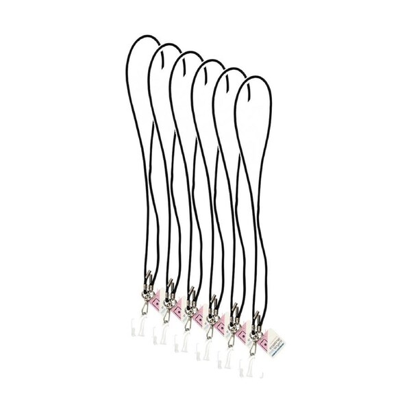 6PK Annabel Trends Snapstrap Phone Accessory Lanyard W/ Adjustable Strap Black