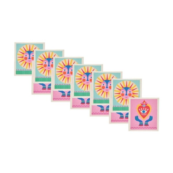 6x 2pc Annabel Trends Swedish Style Dish Cloths Fiesta Sun/Fiesta Heart 17x19cm