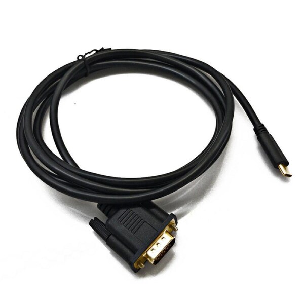 USB C to VGA Cable Compatible for MacBook Pro 2019/2018/2017, Samsung Galaxy S9/S8, Surface Book 2, Dell XPS 13/15, Pixelbook and More - 1.8m