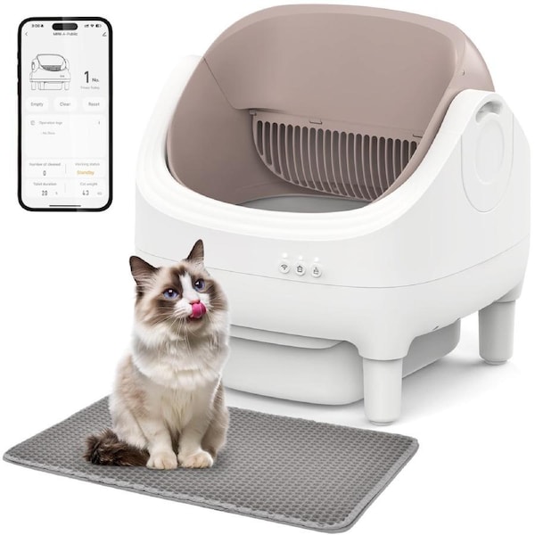 Advwin Smart Cat Litter Box Automatic Self-Cleaning With Litter Mat App Remote Control