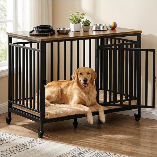 Advwin Dog Crate Furniture Heavy Duty Dog Cage Sturdy Dog Kennel