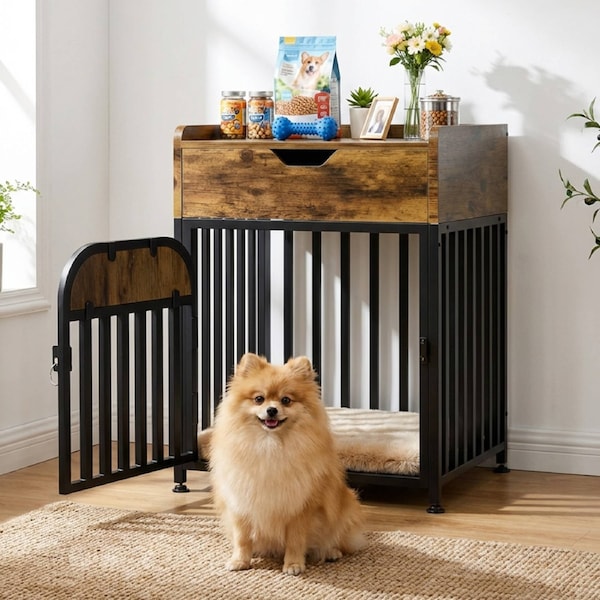 Advwin Wooden Dog Cage Furniture Pet Kennel Puppy House