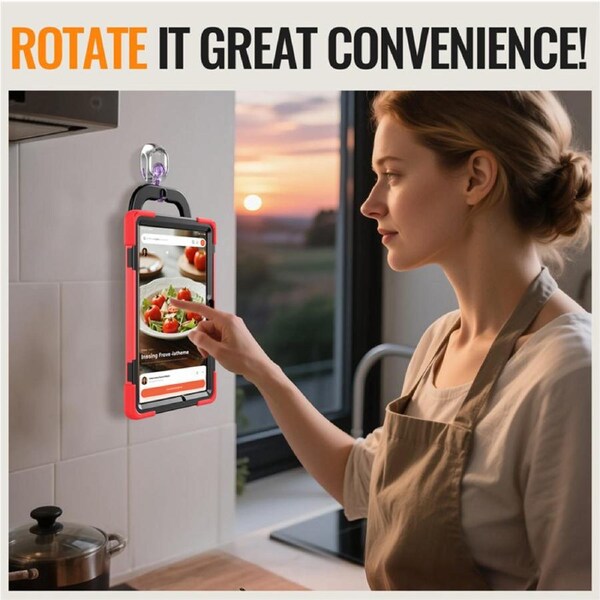 Catzon Case for Samsung Galaxy Tab A11+/SM-X230/X233/X235/X236B with Shoulder Straps-Red