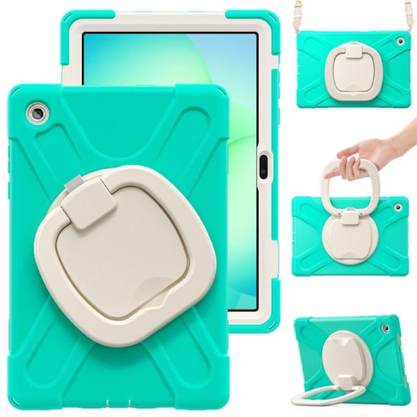 Catzon Case for Samsung Galaxy Tab A11+/SM-X230/X233/X235/X236B with Shoulder Straps-MintGreen
