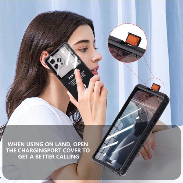 Catzon Waterproof Phone Case Snorkeling Diving Phone Case for iPhone Samsung Google Moto Up to 6.9In-Black