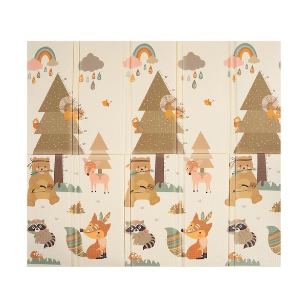 Playpals Kids Play Mat Baby Crawling Foldable Floor Pad 2CM Thick XPE Foam Non-slip Forest