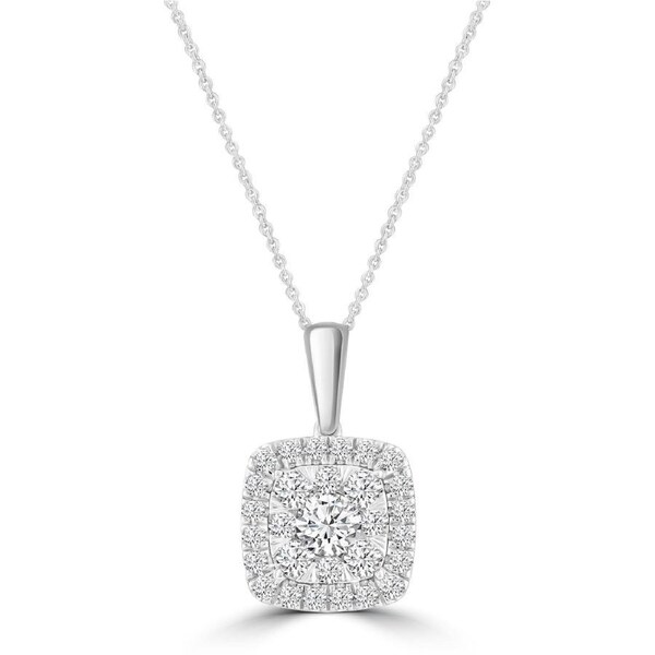 Necklace and Pendant with 0.50ct Diamonds in 9K White Gold