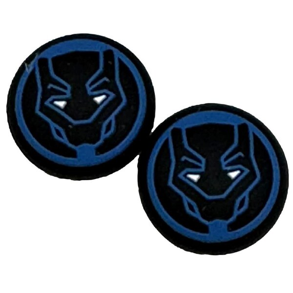 Thumb Grips x 2 For PS4 PS5 XBOXONE Xbox Toggle Cover Cap Black Panther Blue