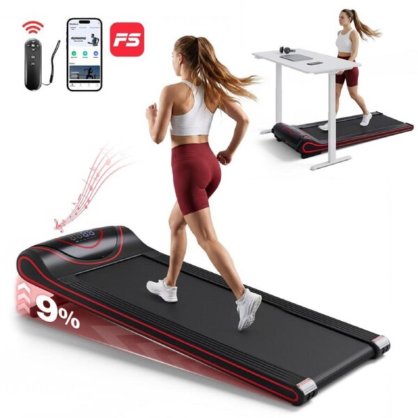 Advwin Electric Incline Treadmill for Home, 3-Level Auto Incline 3%/6%/9% Walking Pad Running Machine with App & Remote Control, LED Ambient Display, 1-8 km/h