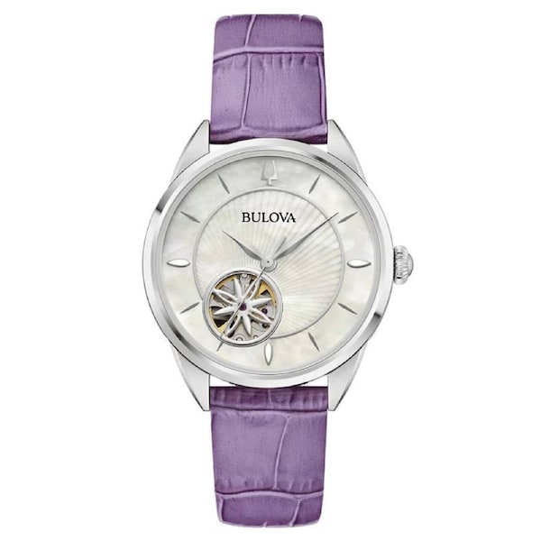 Bulova Classic Sutton Automatic White Dial Women's Watch (96L339)