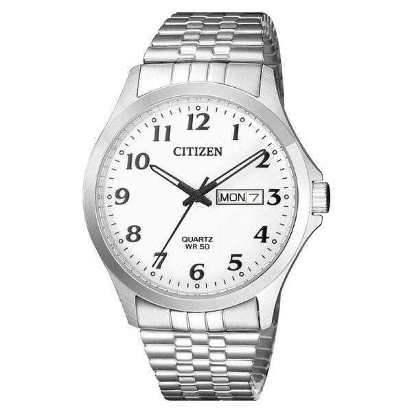 Citizen Dress White Dial Stainless Steel Men's Watch (BF5000-94A)