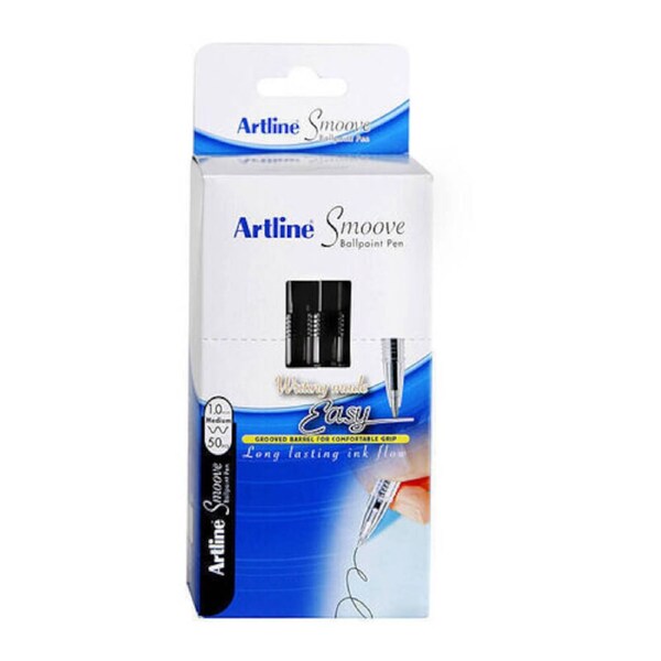 Artline Smoove Ballpoint Stick Medium Black Bx50