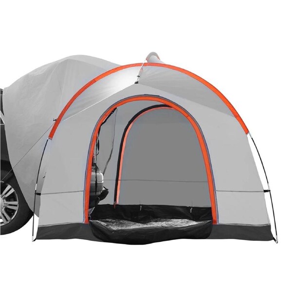 SUV Camping Tent, 8'-8' SUV Tent Attachment for Camping with Rain Layer and Carry Bag, PU2000mm Double Layer Truck Tent, Accommodate 6-8 Person, Rear Tent for Van Hatch Tailgate