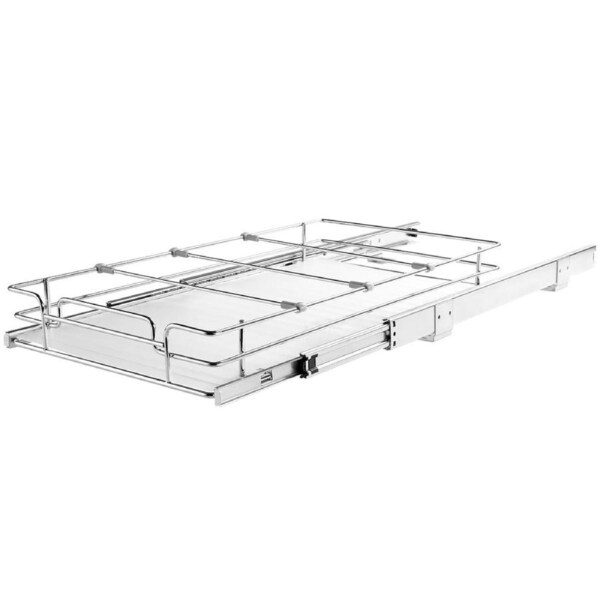 11"Wx21"Dx2.5"H Pull Out Cabinet Organizer, Heavy Duty Slide Out Pantry Shelves, Steel Roll Out Drawers, Sliding Drawer Storage for Home Under Sink, 13.5"Wx22"Dx7"H Install Size for Cabinet