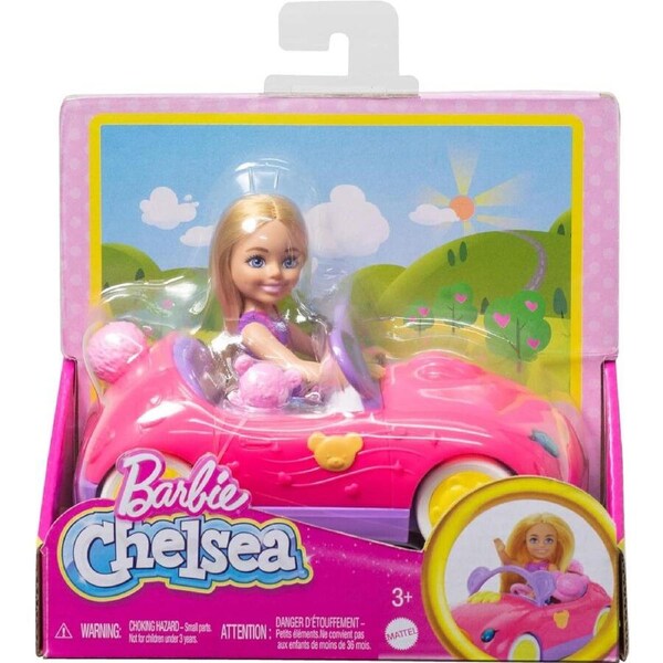 Barbie Family & Friends Club Chelsea Cruisin Teddy Doll Car Vehicle Set