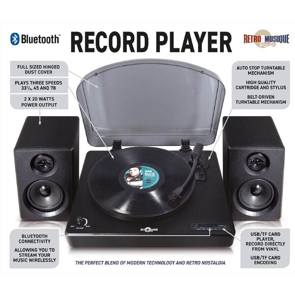 Table Top Record Player With Speakers