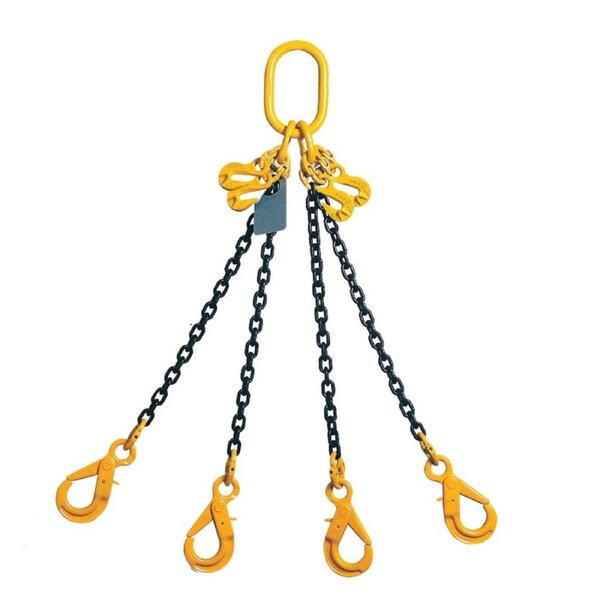 LIFT SAFE&nbsp;4 Leg Chain Sling - 8mm x 4m - W.L.L 3500kg - CS84X4 -&nbsp;GR80