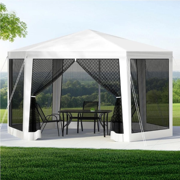 ALFORDSON Gazebo 2x2m Outdoor Party Tent Canopy Mesh Wall Portable White