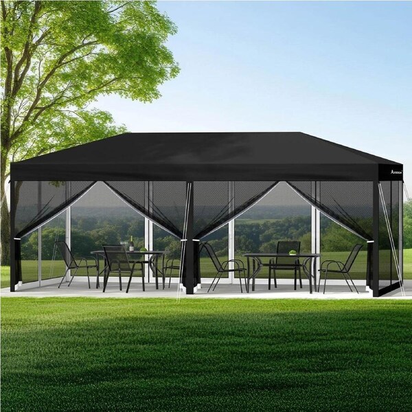 3x6m Gazebo ALFORDSON Outdoor Tent Mesh Wall Black