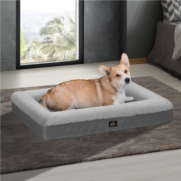 Alopet Pet Calming Bed Orthopedic Dog Sofa Beds Removable Washable Grey M