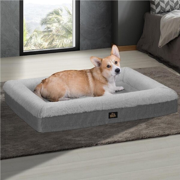 Alopet Pet Calming Bed Orthopedic Dog Sofa Beds Removable Washable Grey XL