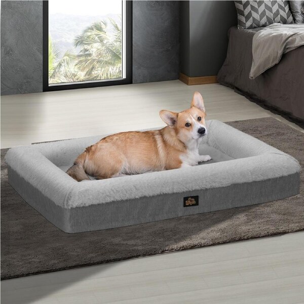 Alopet Pet Calming Bed Orthopedic Dog Sofa Beds Removable Washable Grey XXL