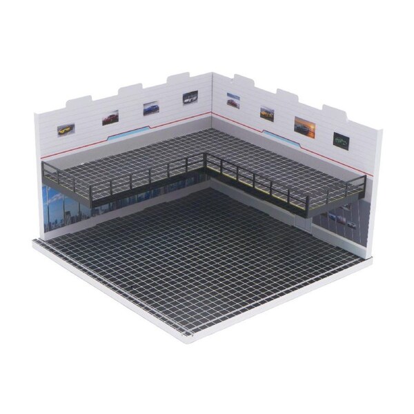 1:64 Scale Diorama Car Garage Model LED Lighting Vehicle Garage Parking Gift