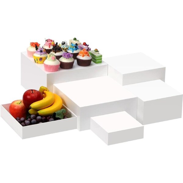 5-10in Buffet Riser Acrylic Hollow Cube Display Nesting Risers for Candy Food