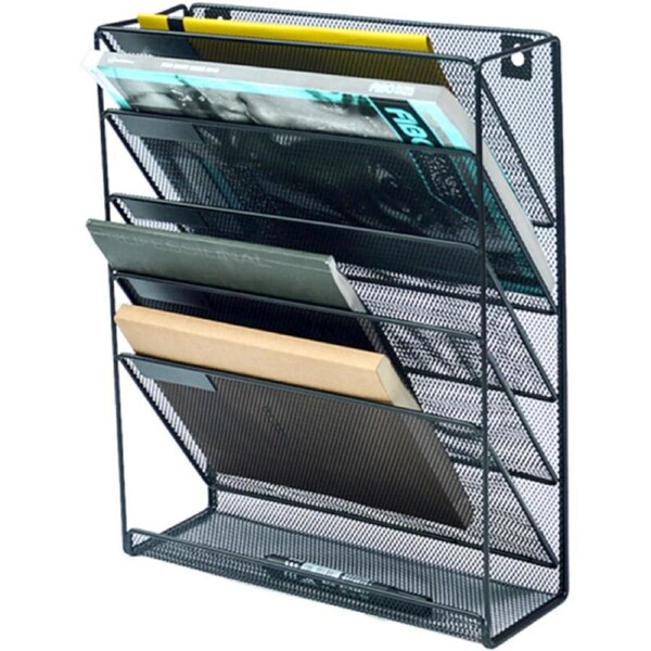 Metal Magazine File Sorter Bookshelf Rack Home Office Organizer Storage Holder