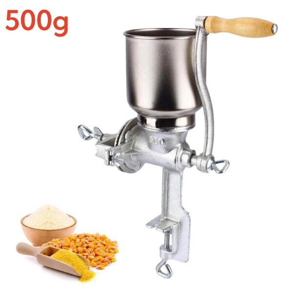 500g Grain Grinder Hand Mill with Large Hopper for Barley Wheat Coffee Feed
