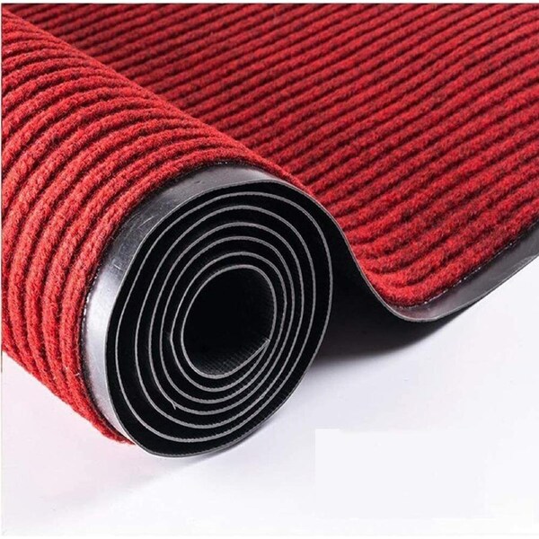 3x10' Floor Carpet Non Slip Rubber Door Mat Entrance Hallway Runner Rug Red Mat