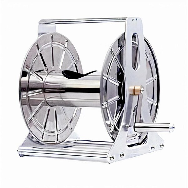 Large Stainless Steel Garden Hose Reel Cart Portable Pipe Holder Heavy Duty