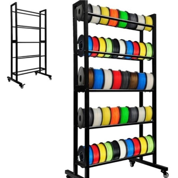 3D Printer Filament Storage Rack, Heavy Duty Metal 5-Tier Rolling Shelves