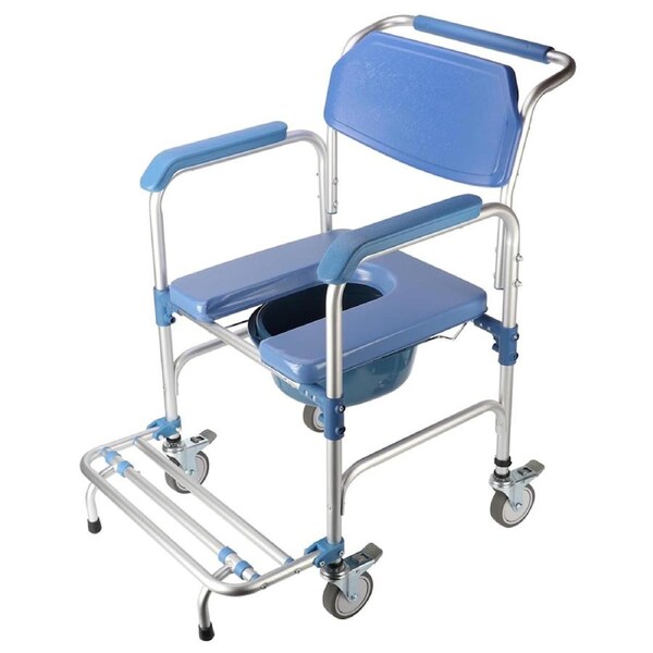 Shower Chair With Wheels Disabled Bedside Commode Wheelchair Toilet Chair 200KG