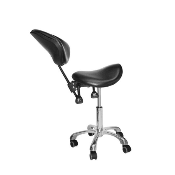 Saddle Stool Rolling Chair Saddle Chair w/ Back Support Dentist Salon Spa Chair