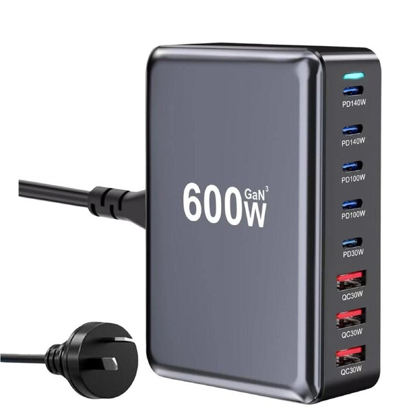 600W GaN Fast Charging Station – USB-C PD Desktop Charger for iPhone & Laptops