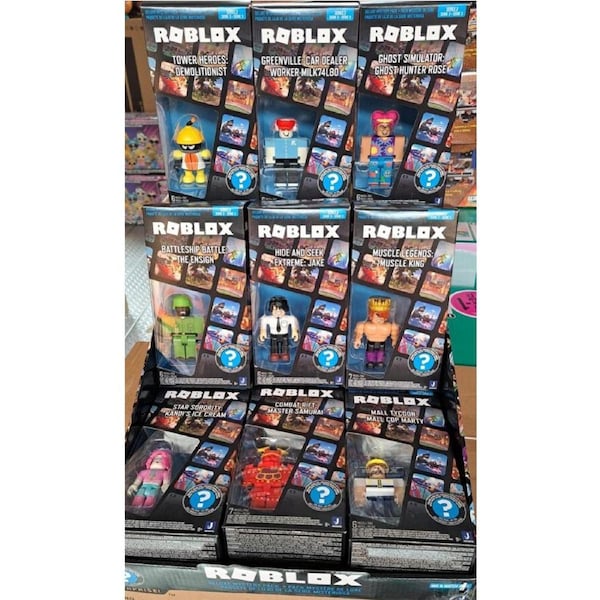 Set of 9 Roblox Series 3 Deluxe Mystery Pack- Jake, Kandi, Samurai, Demolitionist, Muscle King Ghost Hunter
