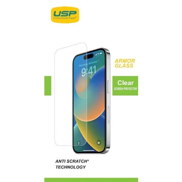 USP Apple iPhone 16e / iPhone 14 / iPhone 13 / iPhone 13 Pro Armor Glass Full Cover Screen Protector - 5X Anti Scratch Technology, 3 Years Warranty