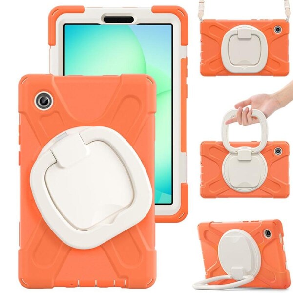 Catzon Case for Samsung Galaxy Tab A11/SM-X133/X135 with Shoulder Straps-Orange