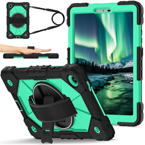Catzon Tablet Case for Lenovo Tab One / K9 8.7 Inch Shockproof Case with Strap-BlackMintGreen