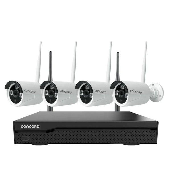 Concord 10 Channel WiFi NVR Kit with 4 x 4K Bullet Cameras IP66 V4