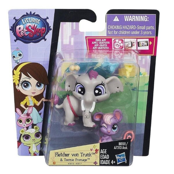 Littlest Pet Shop Pet Pawsabilities Fletcher von Trunk 3816 Teensie Fromage 3817