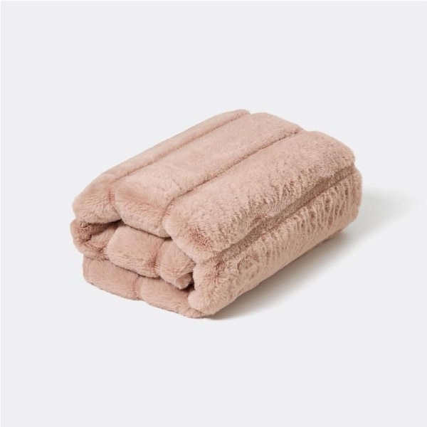 Openook Sheared Faux Fur Throw - Pink