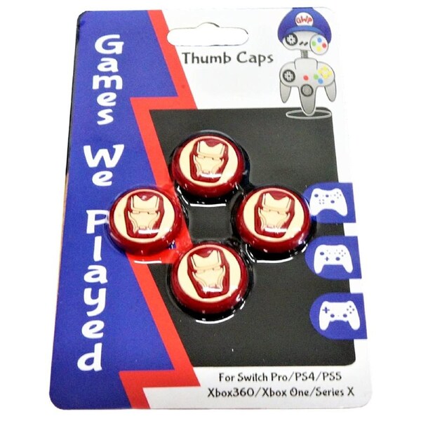 4 x Thumb Grips For PS4 PS5 XBOX ONE Xbox Series X Toggle Cover Iron Man
