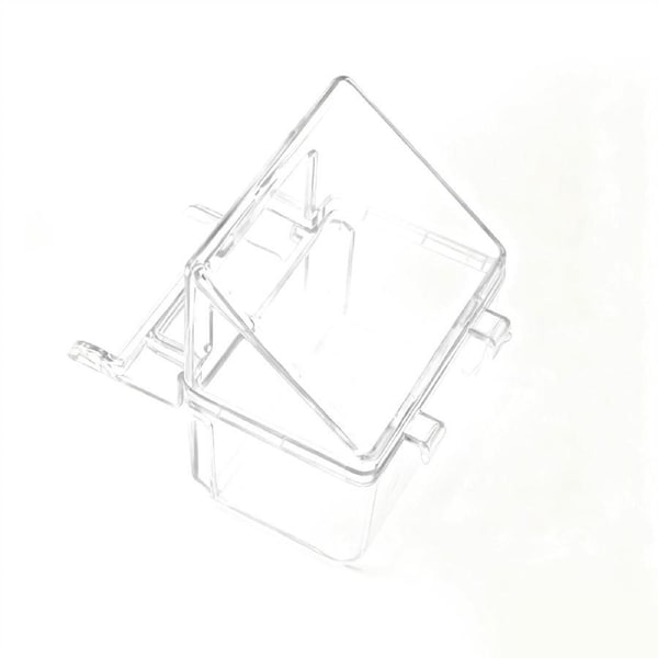 Bird Cage Feeder Hanging Type Clear Plastic Anti Spill with Hook for Birds Cage