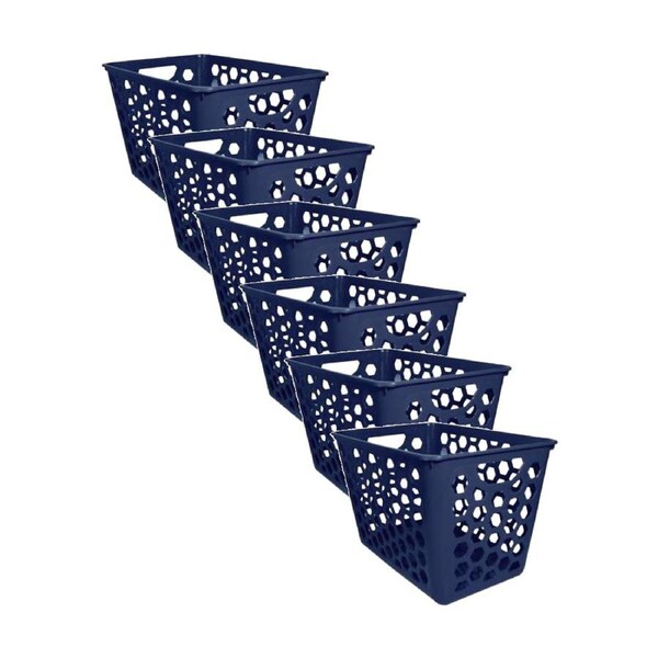 6PK Braz Mazin Rectangular Plastic Storage Basket 36.5x24x24cm Assorted