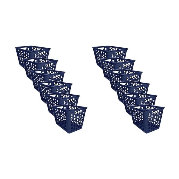 12PK Braz Mazin Rectangular Plastic Storage Basket 36.5x24x24cm Assorted